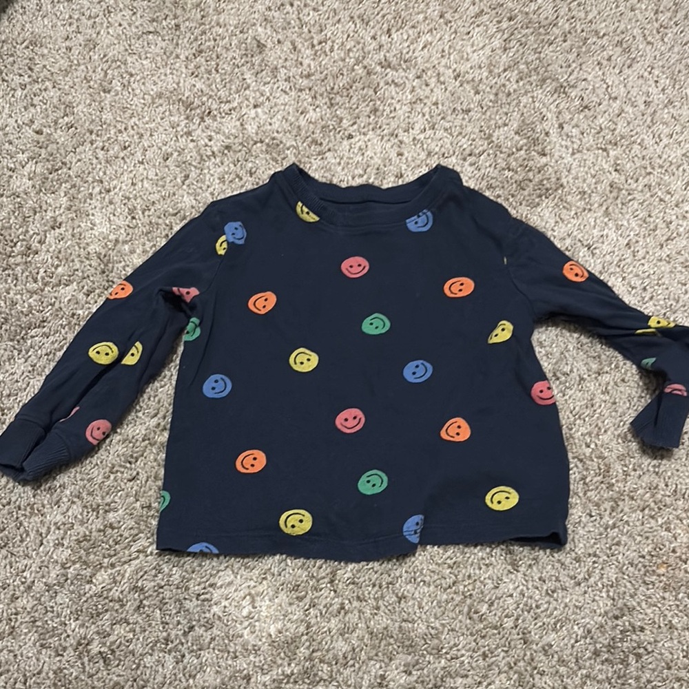 Old Navy Blue Long Sleeve Tee with Playful Polka Dots